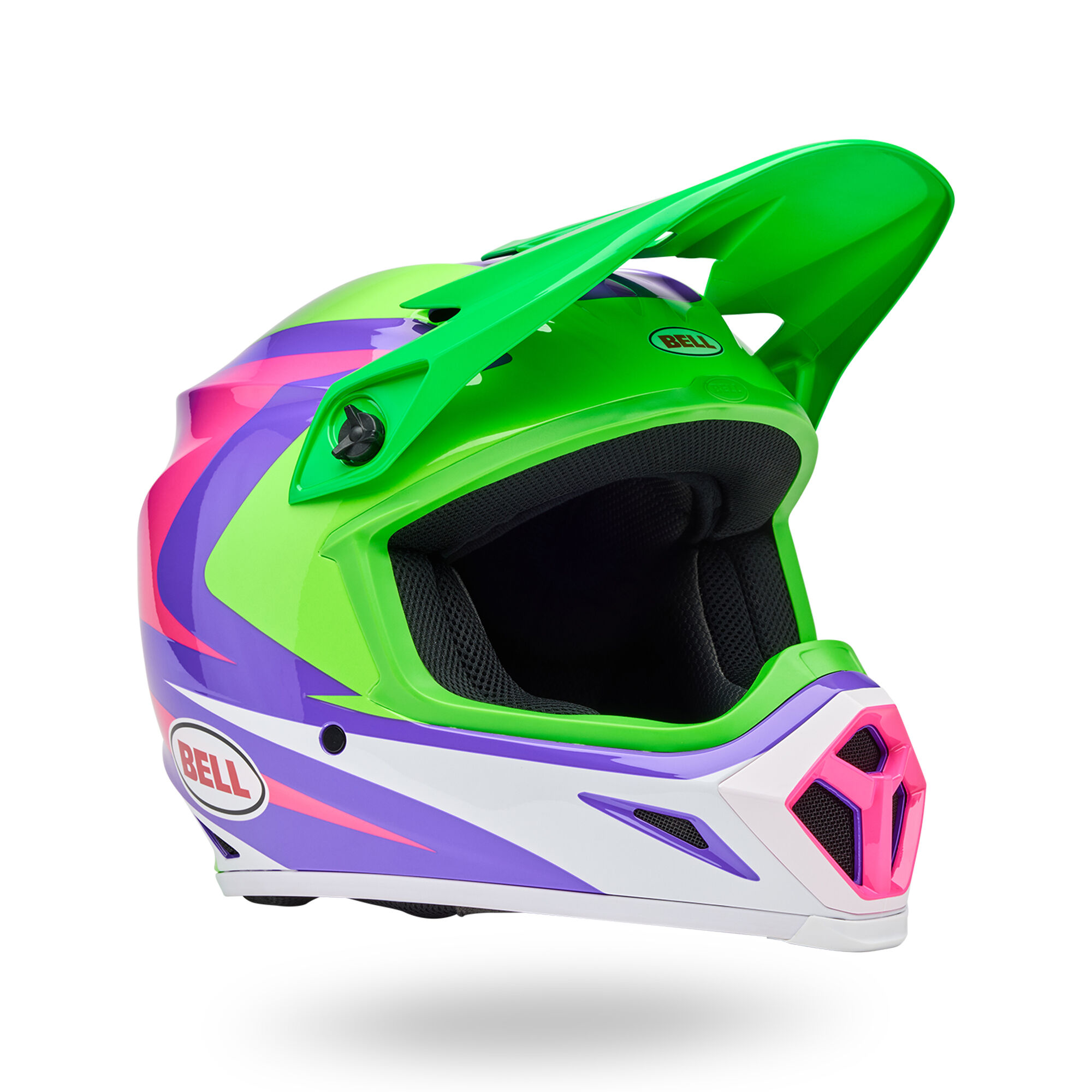 Bell MX 9 MIPS Helmet HiViz Green Purple Jackal M