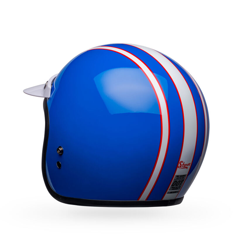 Gulf Helmet with Jet 01 visor Blue - Orange Stripe