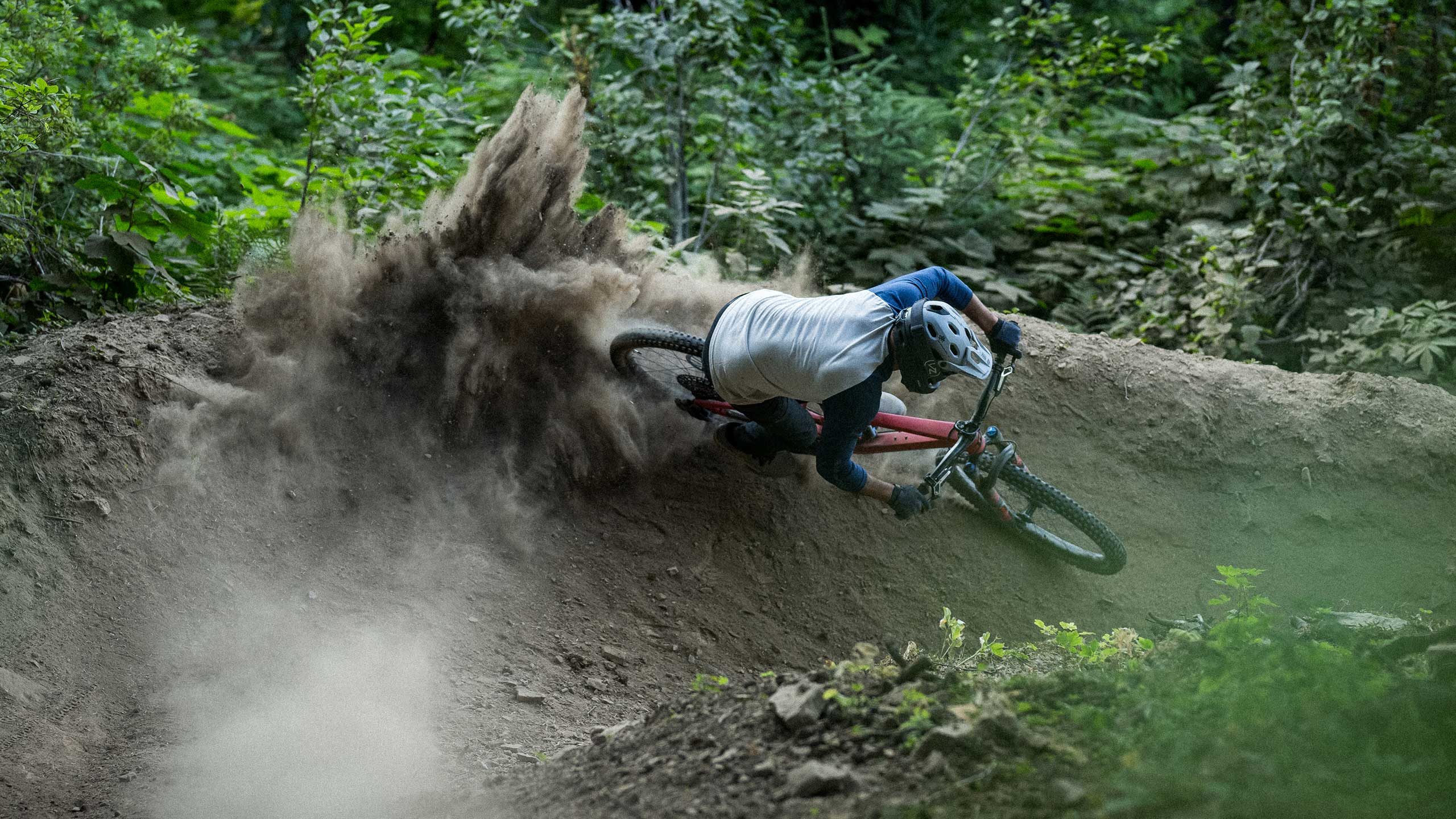 Super DH Spherical helmet used on a trail