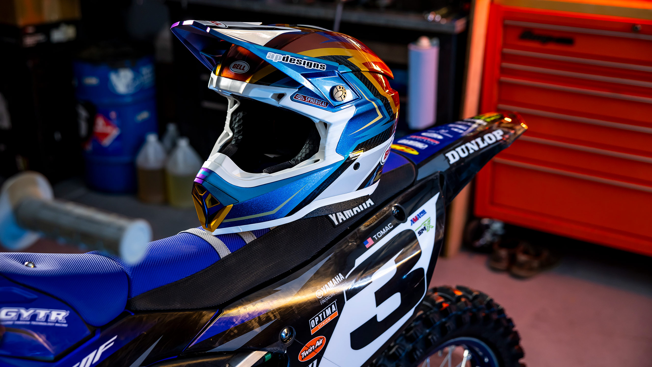 Eli Tomac Helmet on Bike