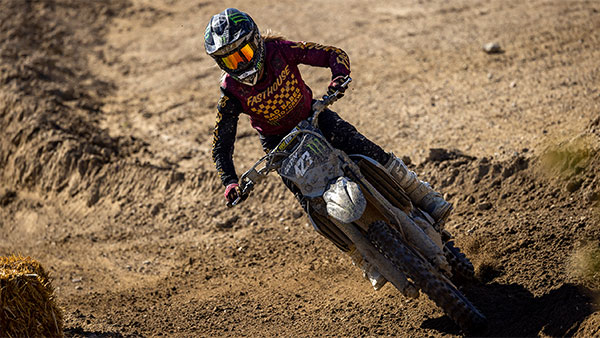 Vicki Golden making a turn on the racetrack